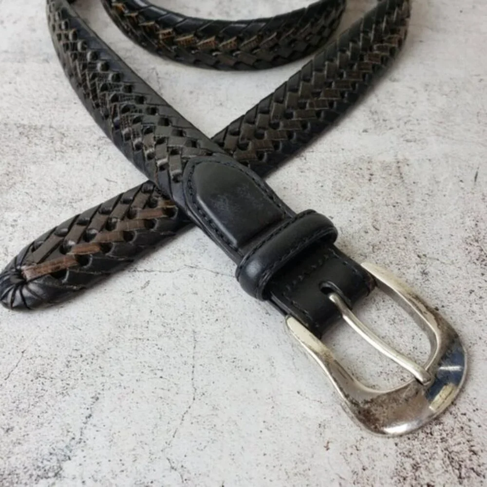 Vintage Brighton Braided Leather Belt Rustic size 42 Unisex